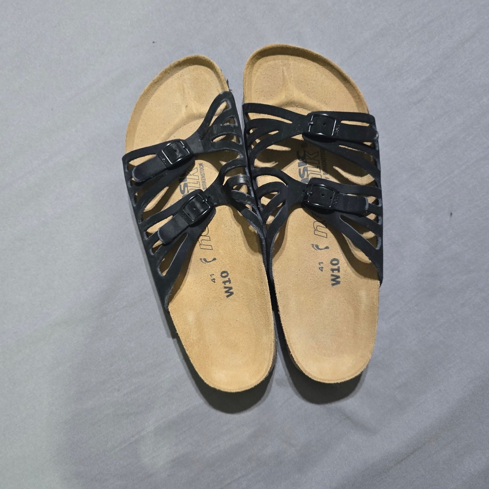 Newalk Birkenstock Granada Slide Sandals Women Size 10 Black Strappy